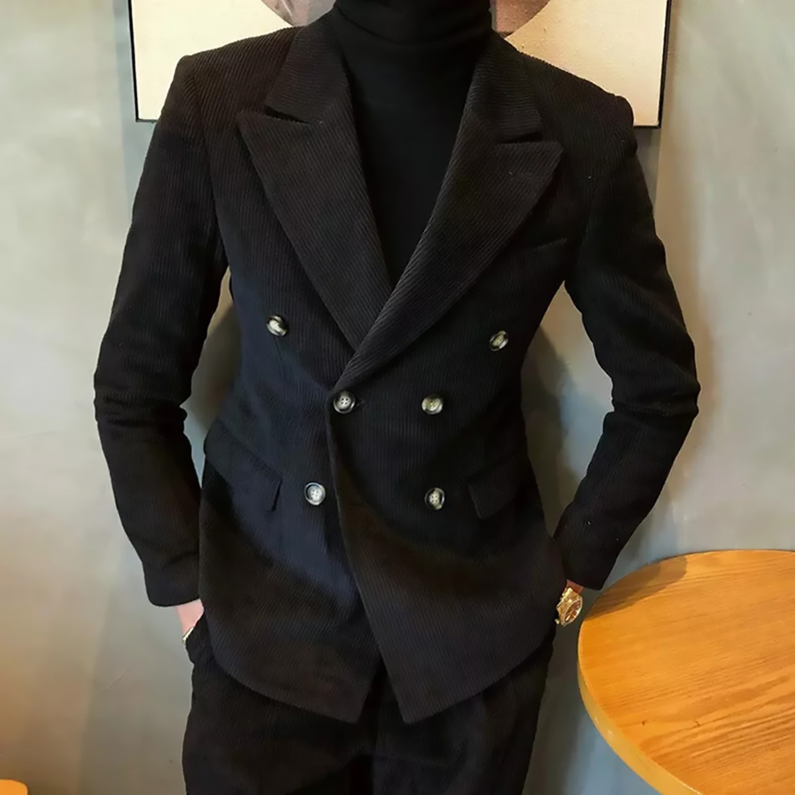 Winter Clothing For Boys - Corduroy Casual Peaked Lapel Suits for