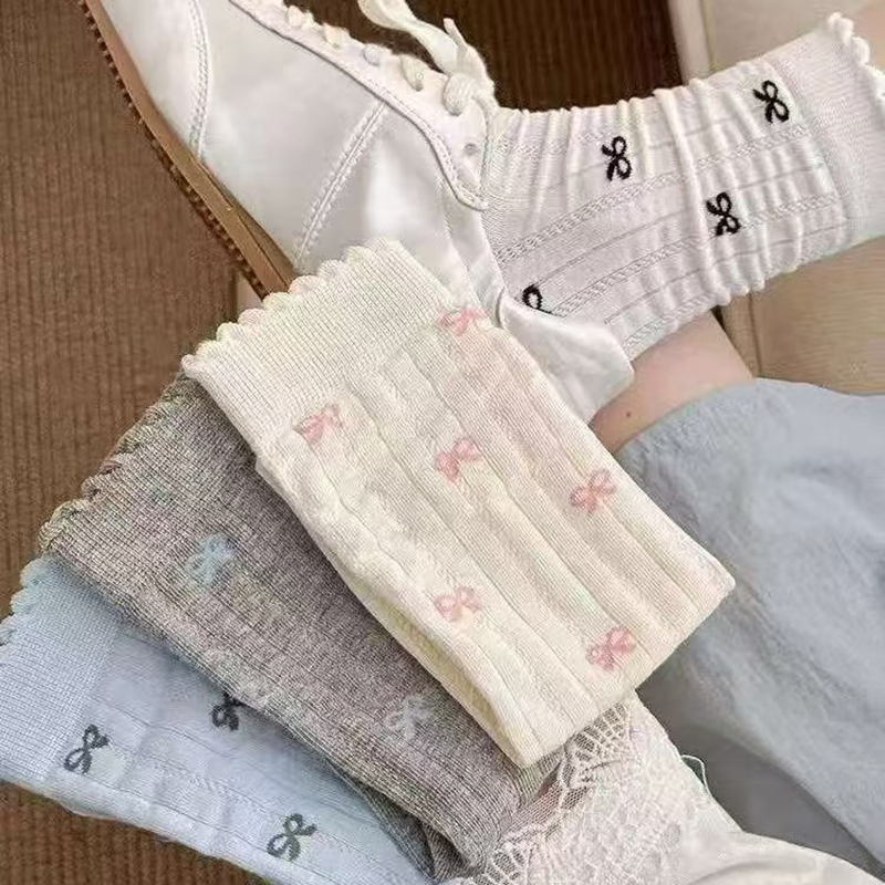 Winter Clothing Sale Women - 4 Pairs Bow Pattern Women Female