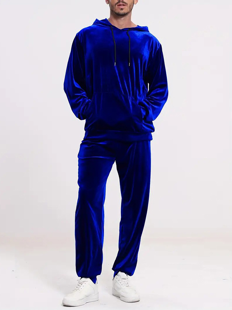 Winter Clothing Pants - Fashion Solid Color Velvet Two Piece