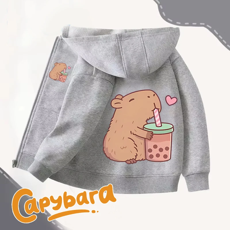 Winter Clothing For Boys - Capybara Zipper Hoodies Coats Girl boy