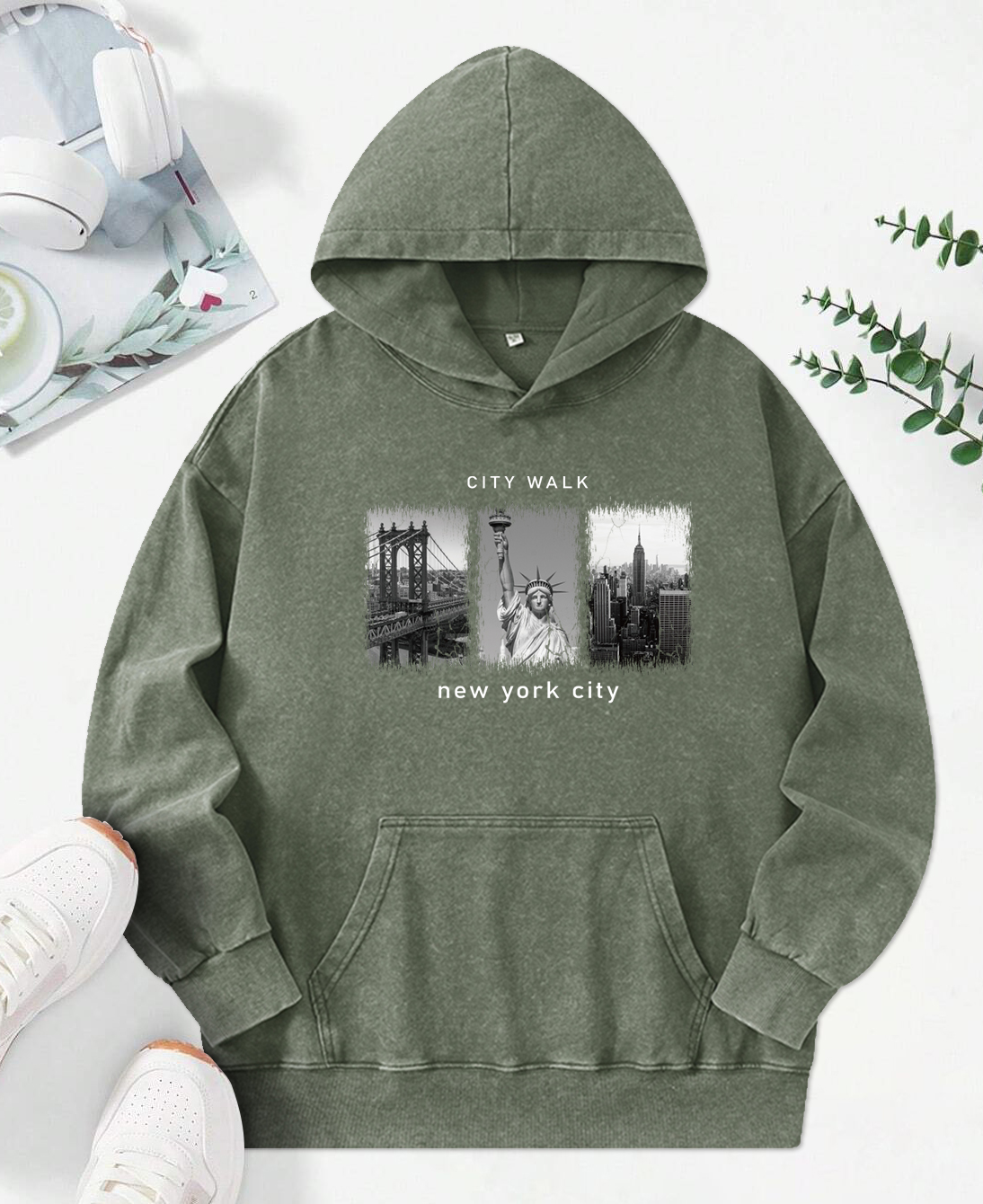 Winter Clothing New York - New York Beautiful Scenery Print Washed