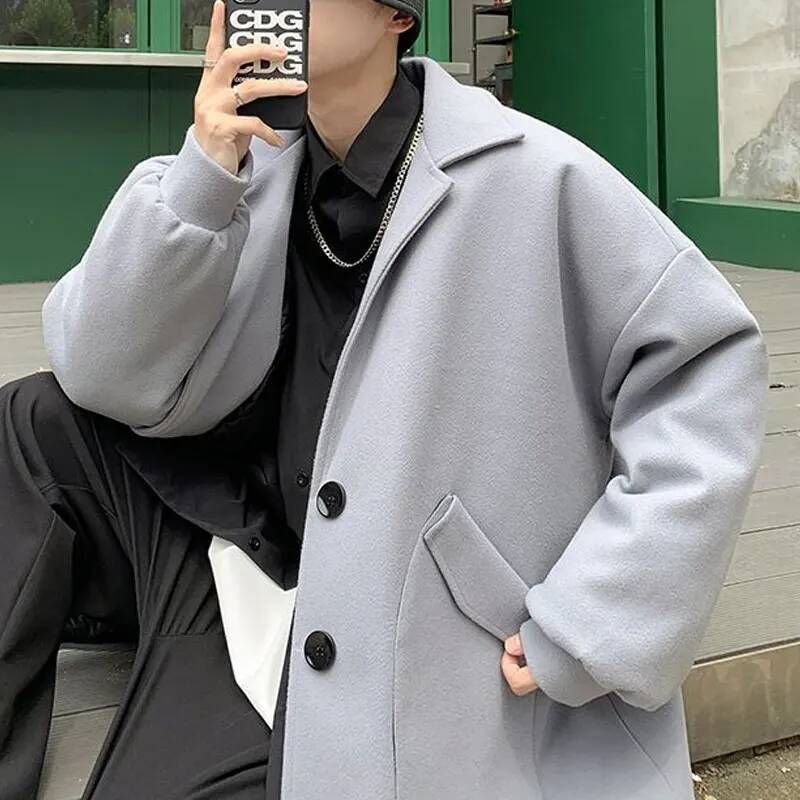 Korean Solid Color Wool Coats  - مراجعة Winter Clothing Taiwan وسعره