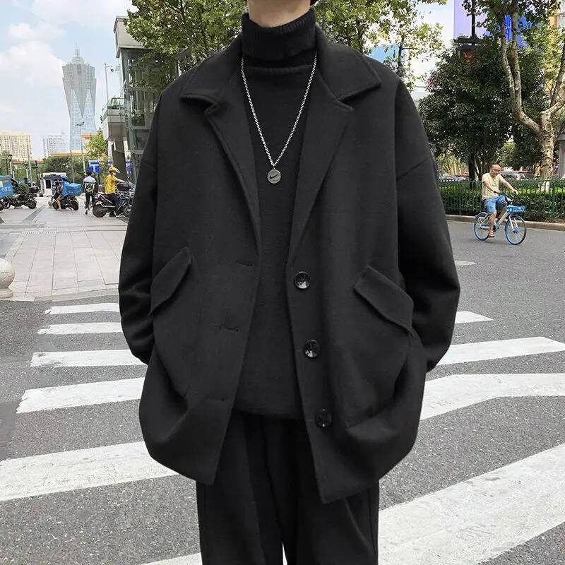 Korean Solid Color Wool Coats  - مراجعة Winter Clothing Taiwan وسعره