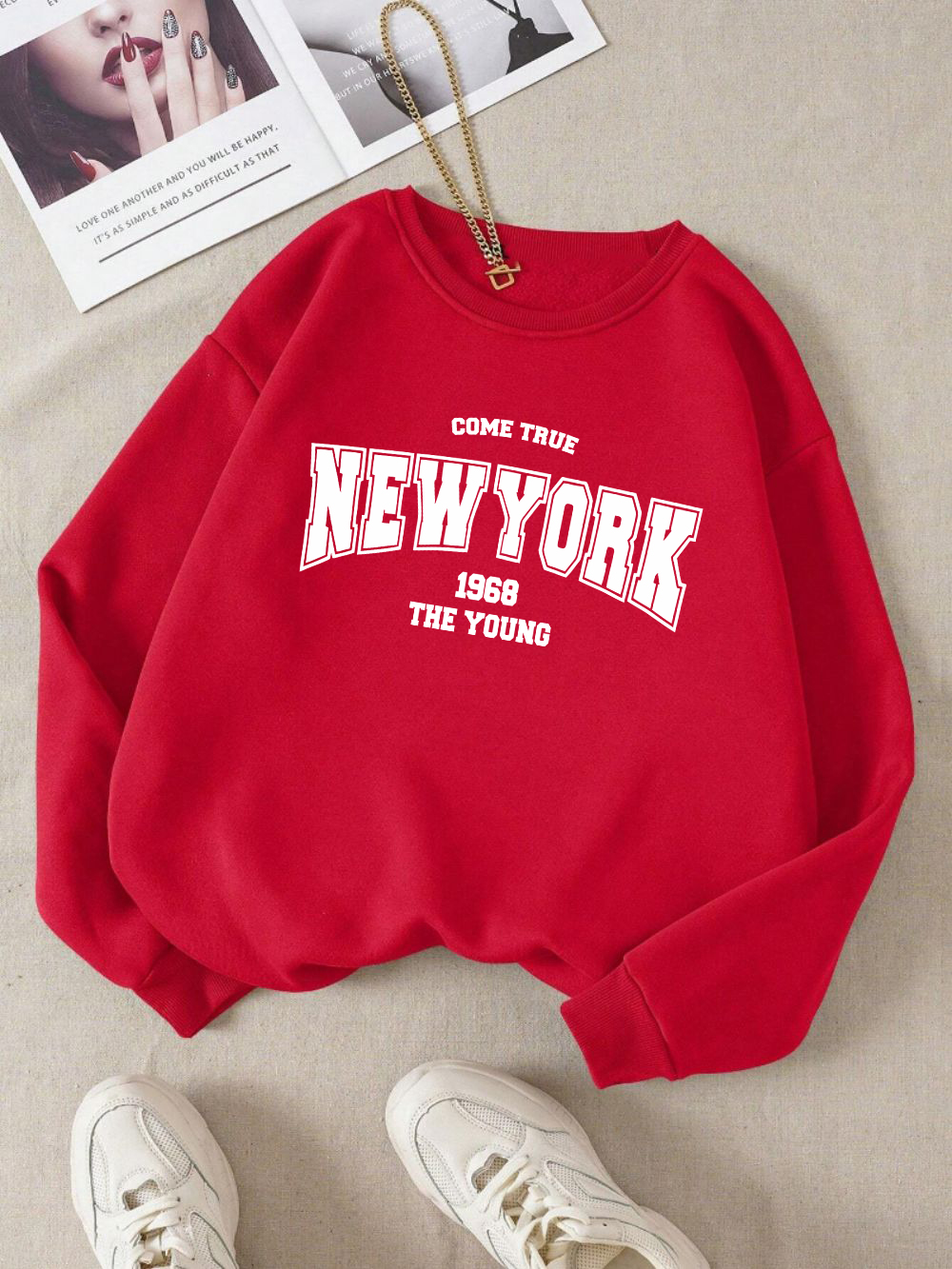 New York 1968 Women Sweatshirt - مراجعة Winter Clothing New York وسعره