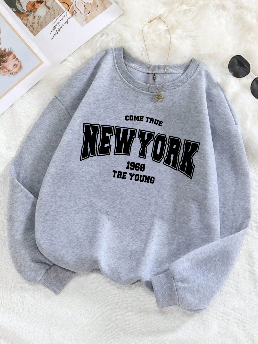 New York 1968 Women Sweatshirt - مراجعة Winter Clothing New York وسعره
