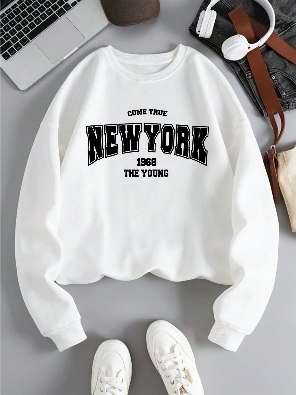 New York 1968 Women Sweatshirt - مراجعة Winter Clothing New York وسعره