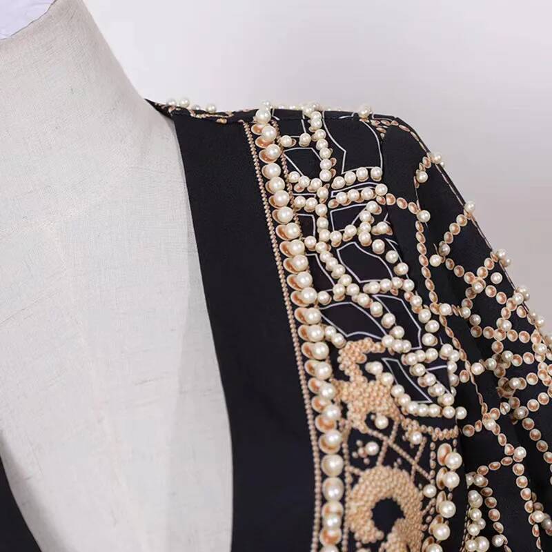 Fashion Beading V Neck Blazers - مراجعة Winter Clothing Taiwan وسعره