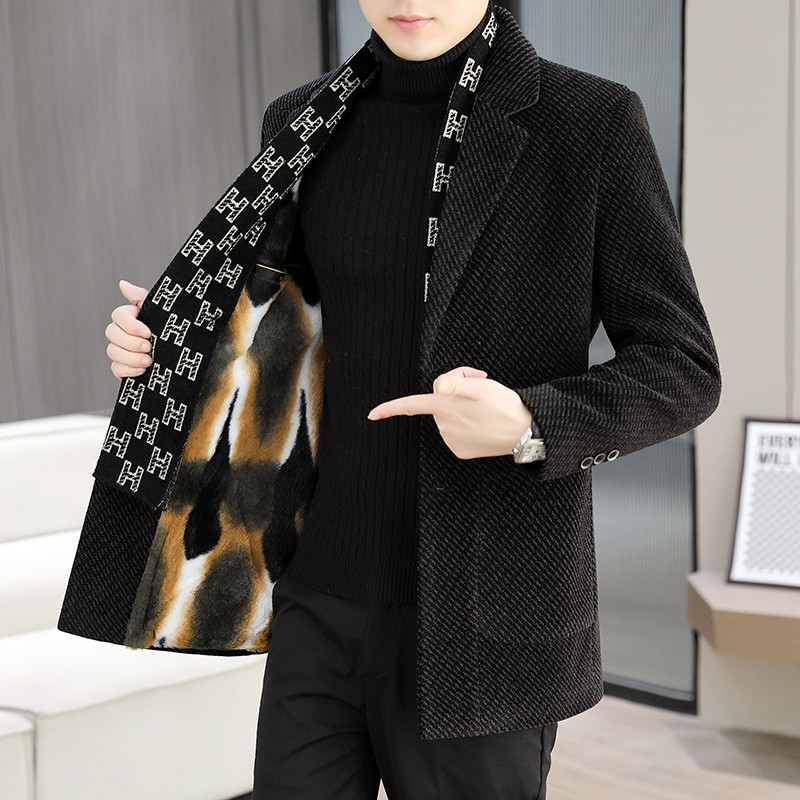 Mens Woolen Scarf collar Jacke - مراجعة Jack Winter Clothing وسعره