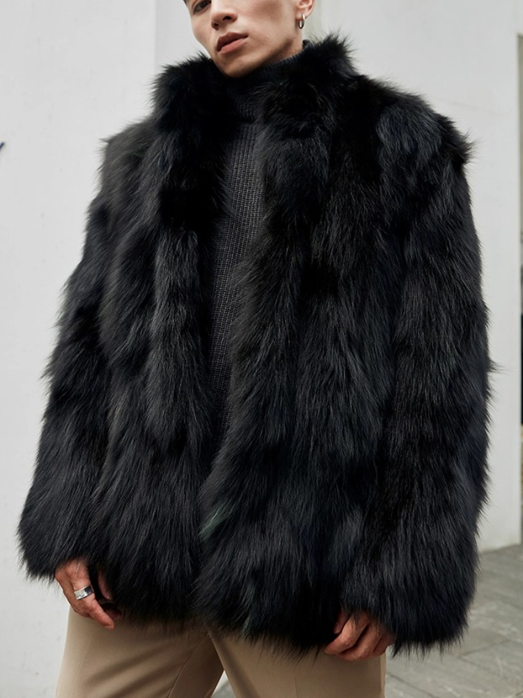 Furry Stand Collar Oversized T - مراجعة Winter Clothing Matching وسعره