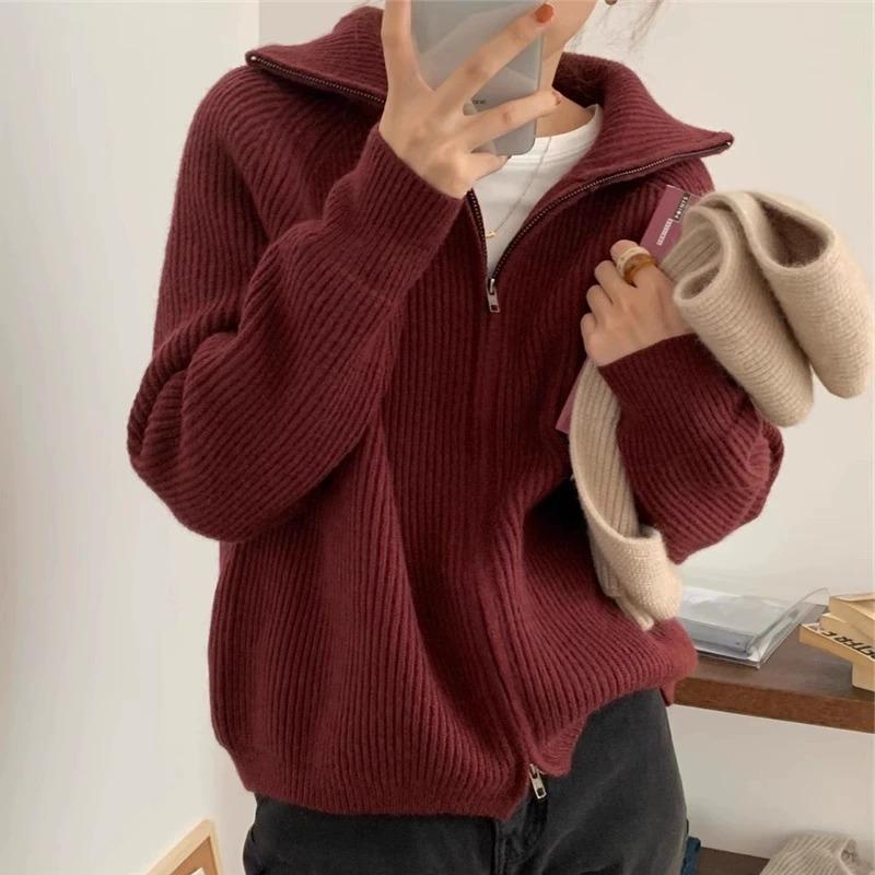 Lapel Ladies Knit Sweaters Cas - مراجعة Winter Clothing Sale Women وسعره