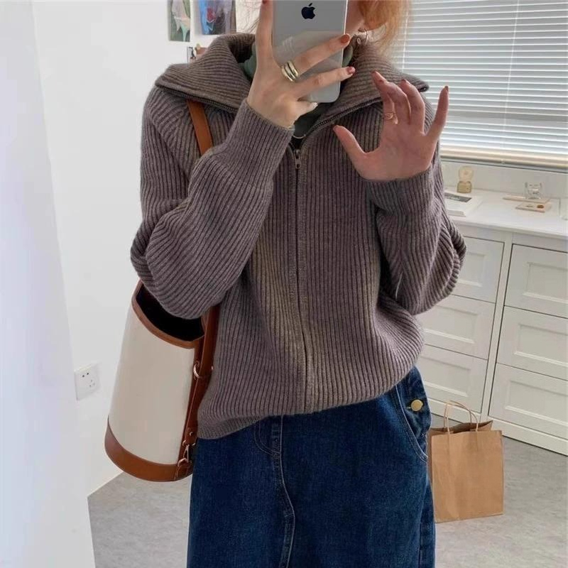 Lapel Ladies Knit Sweaters Cas - مراجعة Winter Clothing Sale Women وسعره