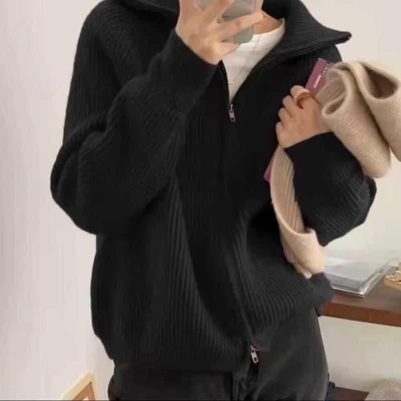 Lapel Ladies Knit Sweaters Cas - مراجعة Winter Clothing Sale Women وسعره
